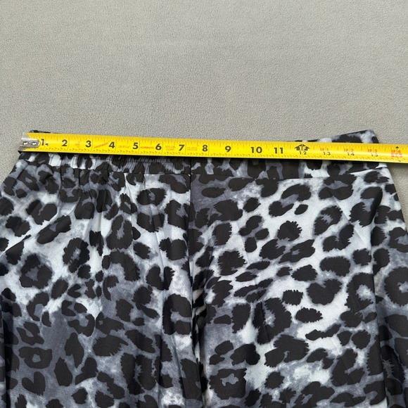 S.Deer Skirt L Womens Gray Black White Leopard Print Elastic Waist Mesh High - Picture 4 of 9